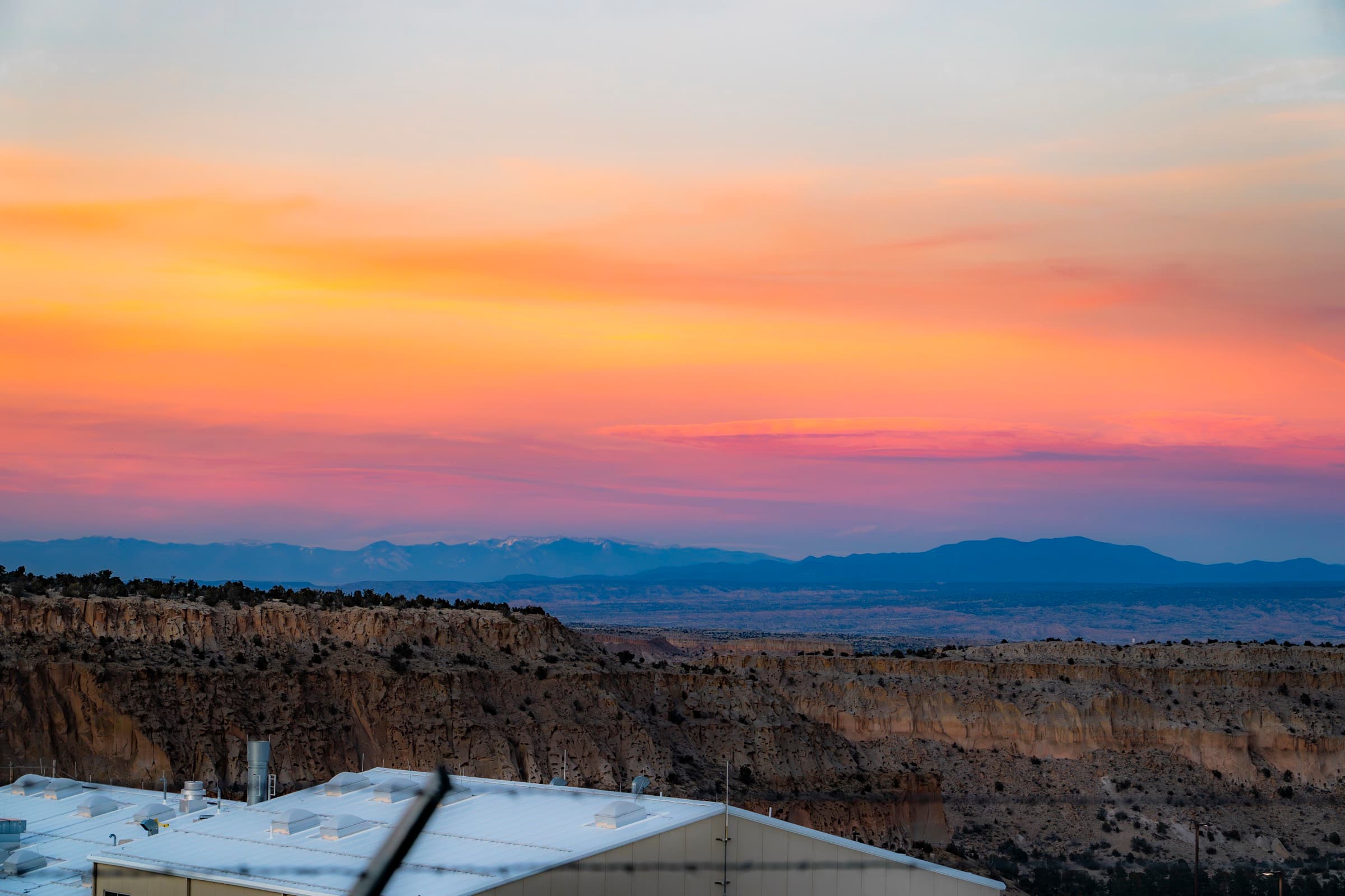 New Mexico mesa at sunset