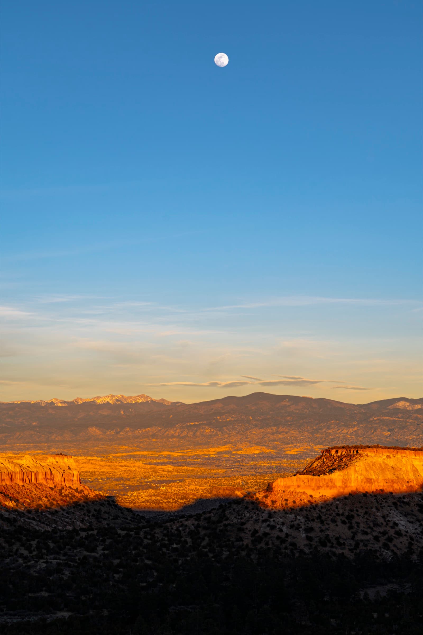 Moonrise over New Mexico mesa