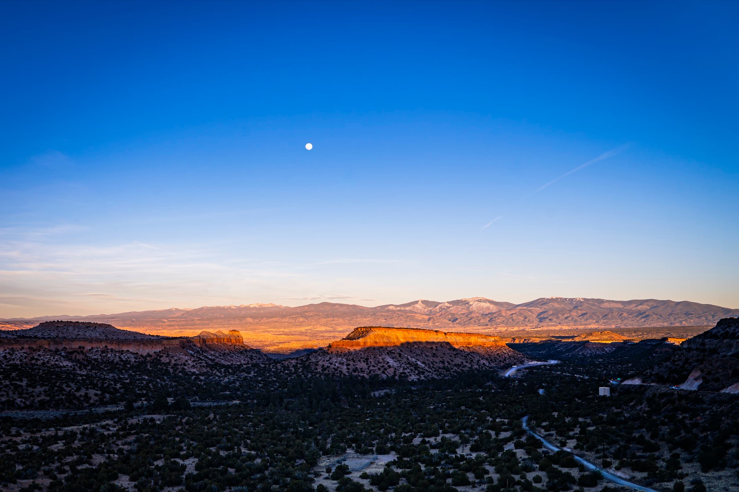Moonrise over New Mexico mesa